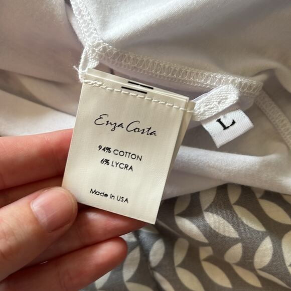 Enza Costa Exposed Cold Shoulder Cut Out Asymmetrical Long Sleeve Tee - Large - Picture 6 of 9